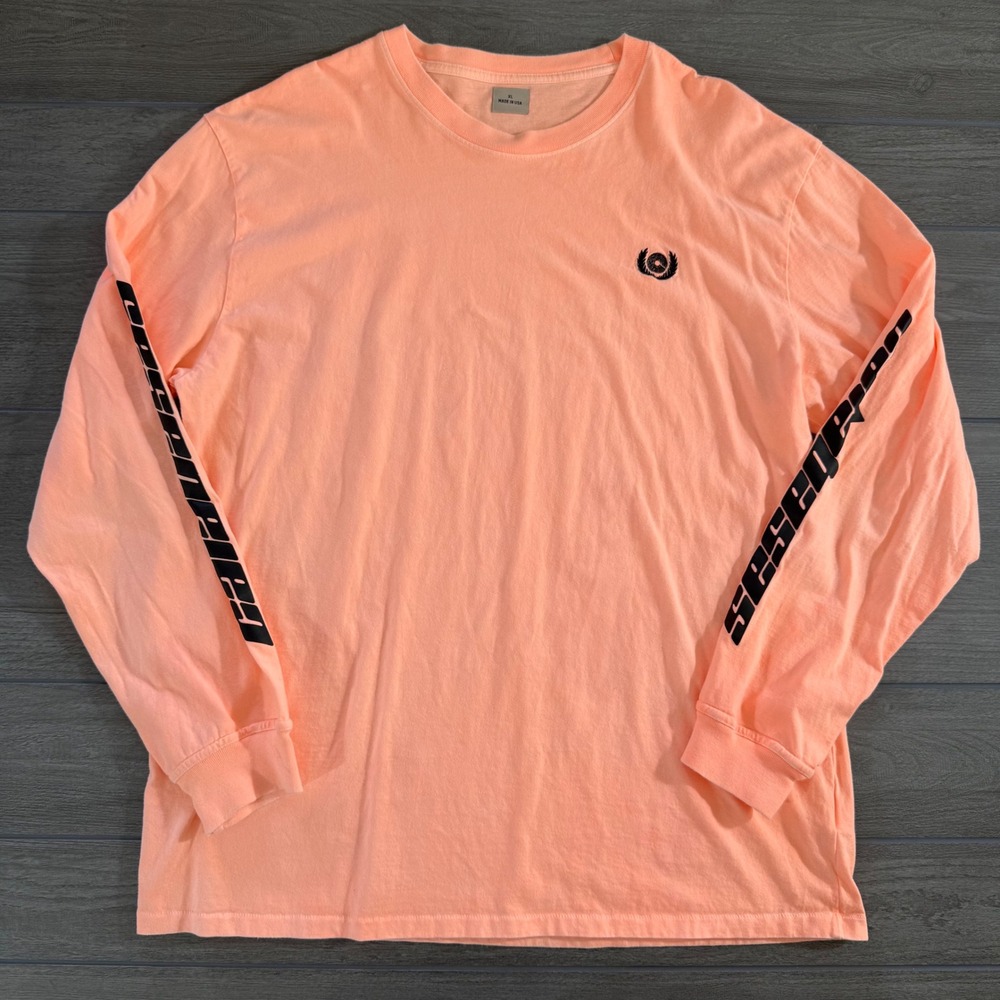 Yeezy Calabasas Long Sleeve Shirt XL Neon Orange Graphic Streetwear Tee